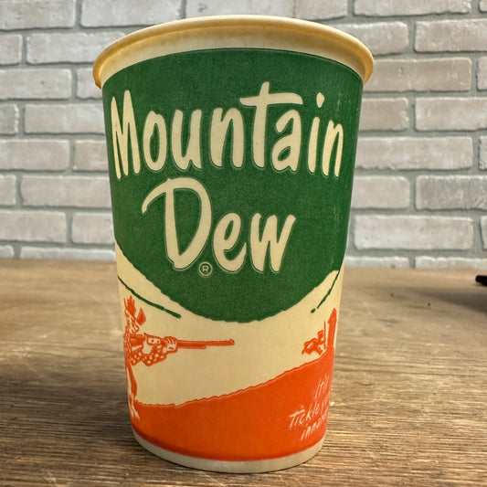 Vintage 1960s Mountain Dew Hillbilly Soda Paper Wax Cup Promotional 7oz