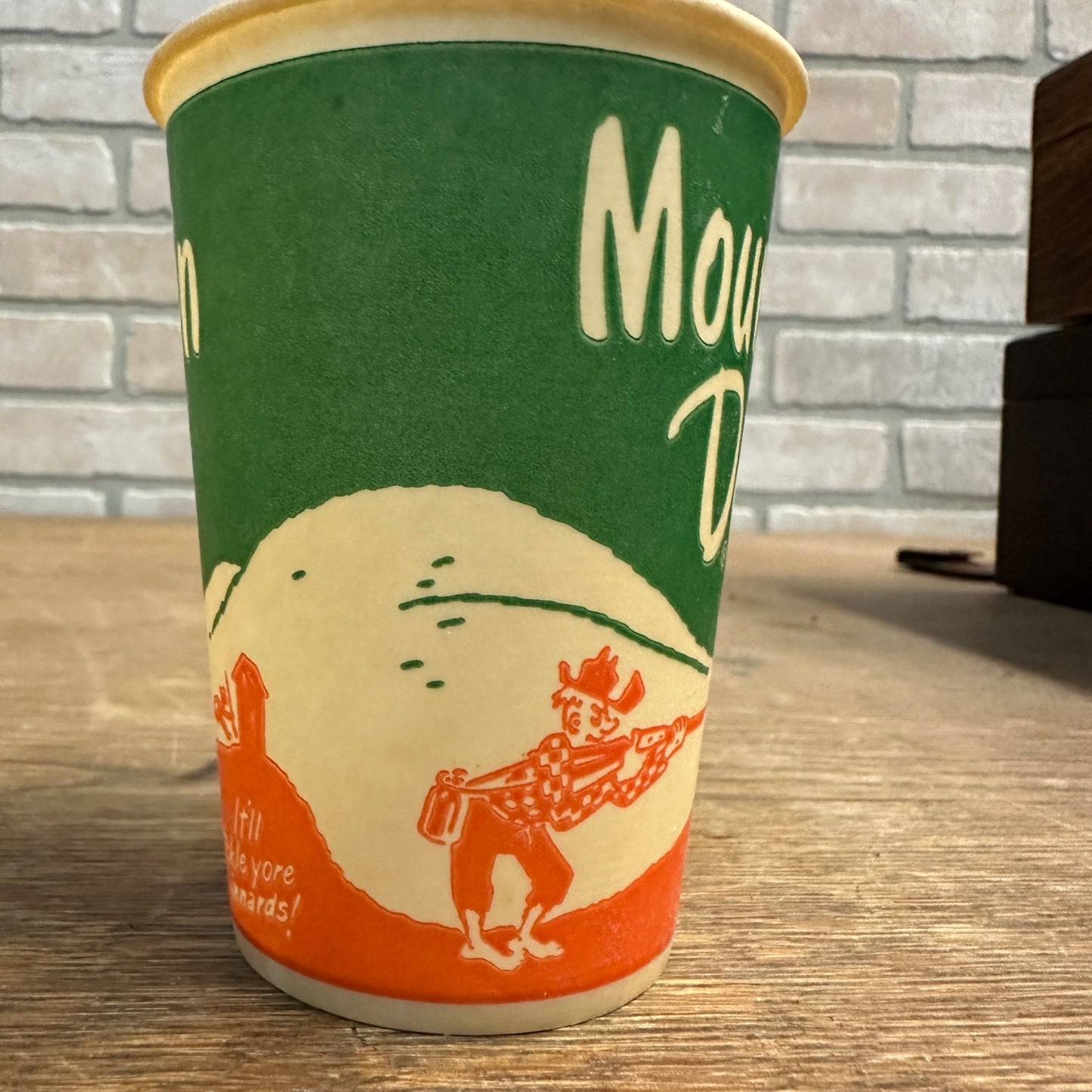 Vintage 1960s Mountain Dew Hillbilly Soda Paper Wax Cup Promotional 7oz