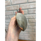 Antique Primitive Grey and White Spatter/Swirl Graniteware Solid Pot Spoon/ Farmhouse Decor, Gray