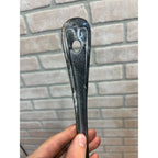 Antique Primitive Grey and White Spatter/Swirl Graniteware Solid Pot Spoon/ Farmhouse Decor, Gray
