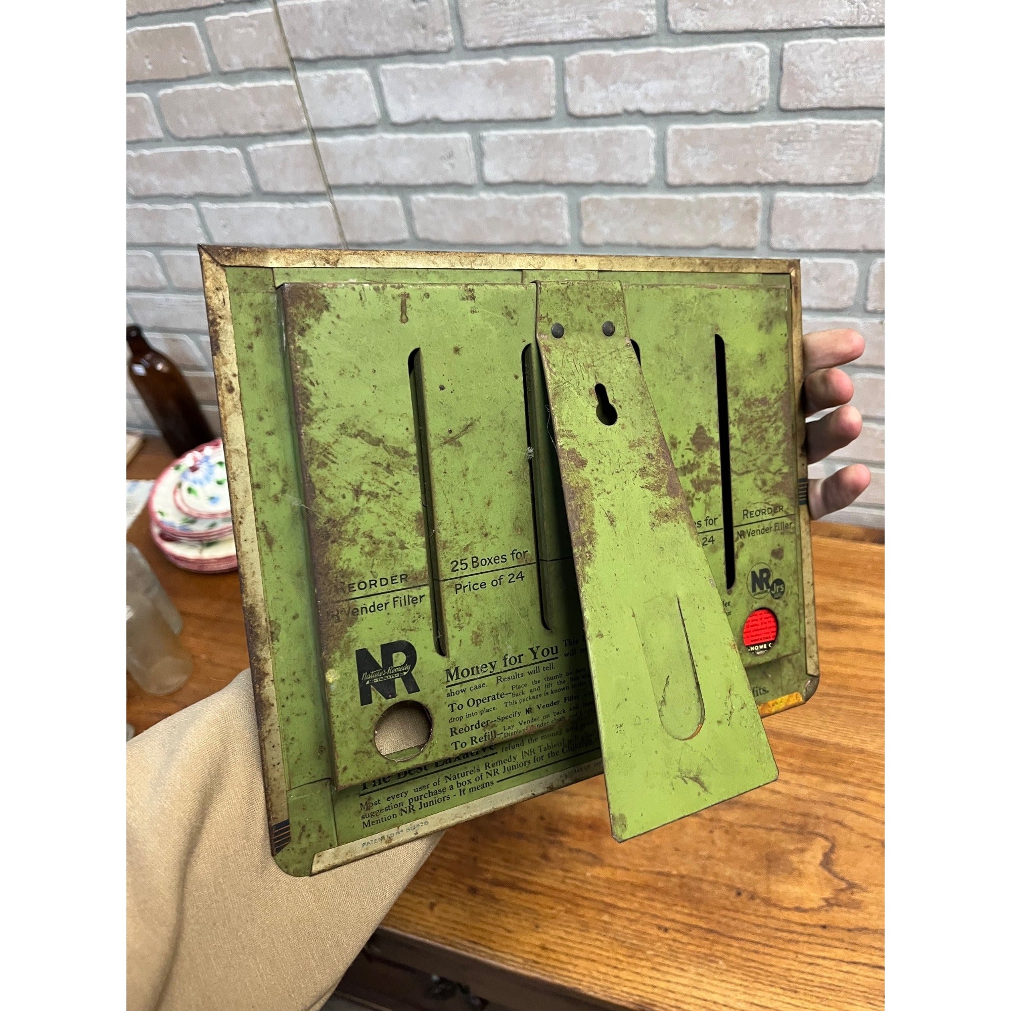 Vintage 1930s Nature's Remedy Laxative Drug Store Countertop Display Sign + Tins