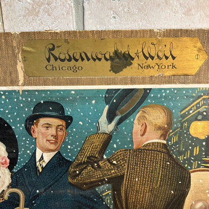 1920s Rosenwald Weil Chicago Clothing Coat Store Advertising Sign Winter