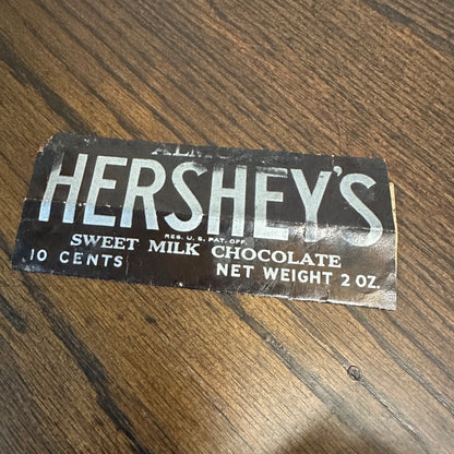 1920s Hersheys Almond Milk Chocolate Wrapper As-Is