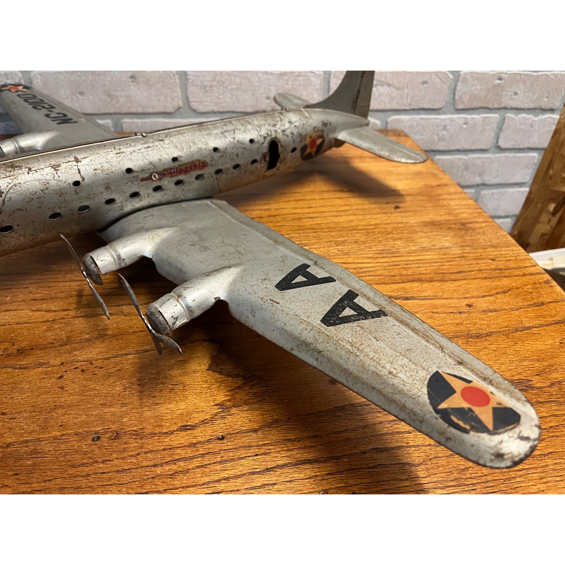 Marx Pressed Steel AA American Airlines NC-2100 Flagship Airplane Toy