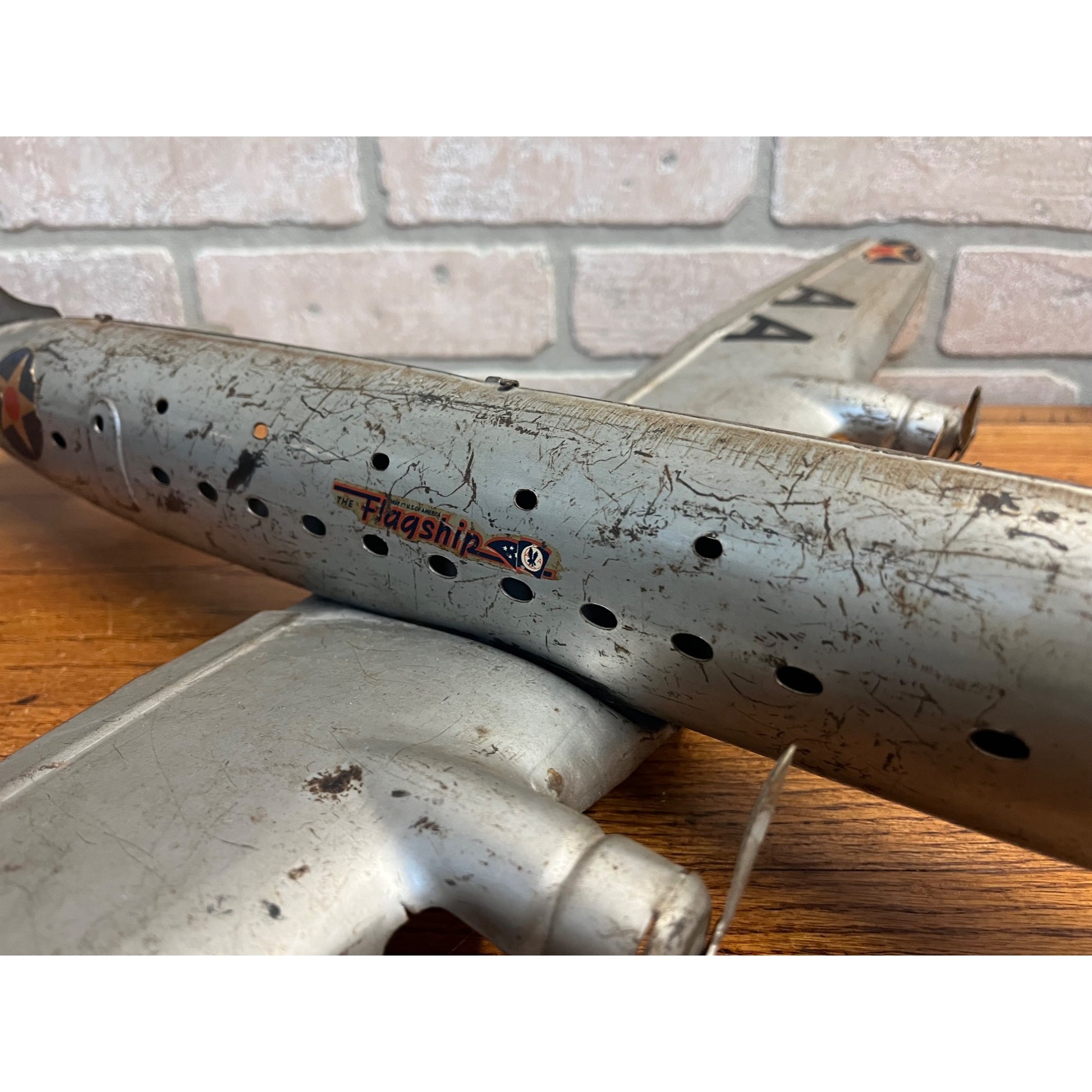 Marx Pressed Steel AA American Airlines NC-2100 Flagship Airplane Toy