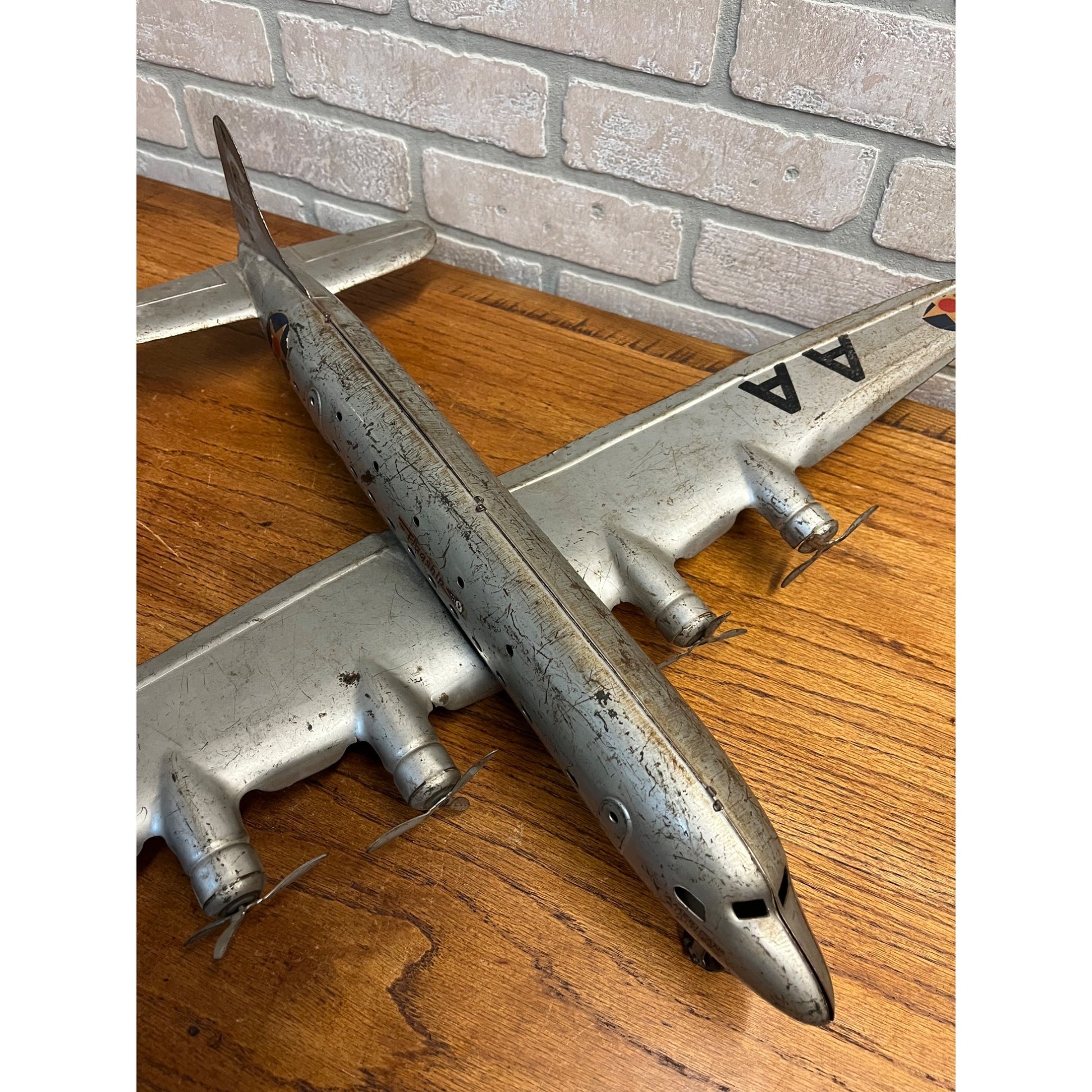 Marx Pressed Steel AA American Airlines NC-2100 Flagship Airplane Toy