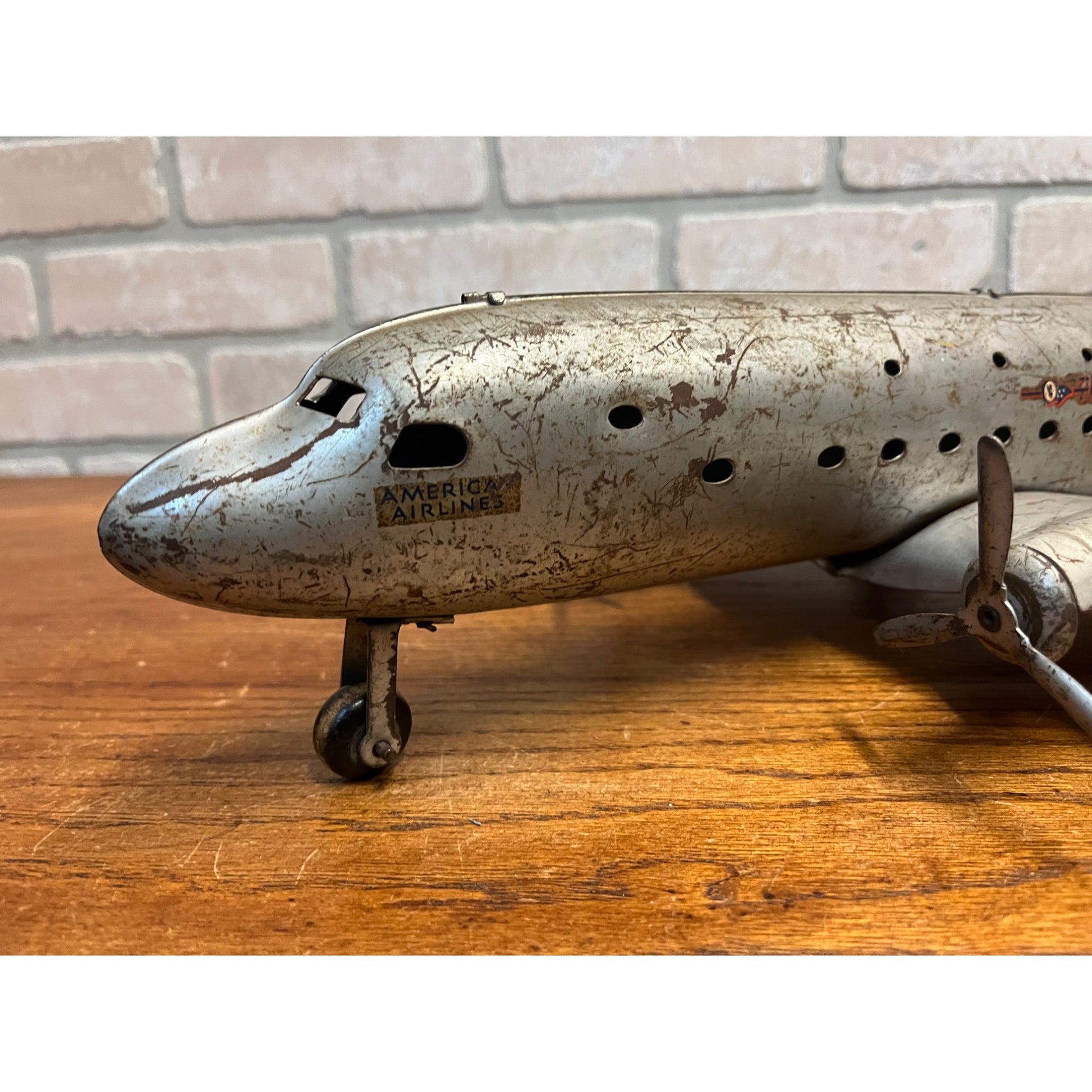 Marx Pressed Steel AA American Airlines NC-2100 Flagship Airplane Toy