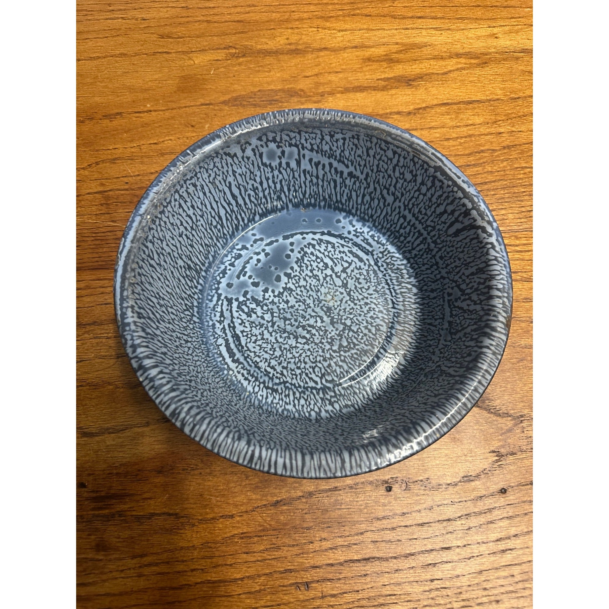 Vintage Graniteware 9" x 2.75" Gray Basin Bowl Primitive Farmhouse Decor