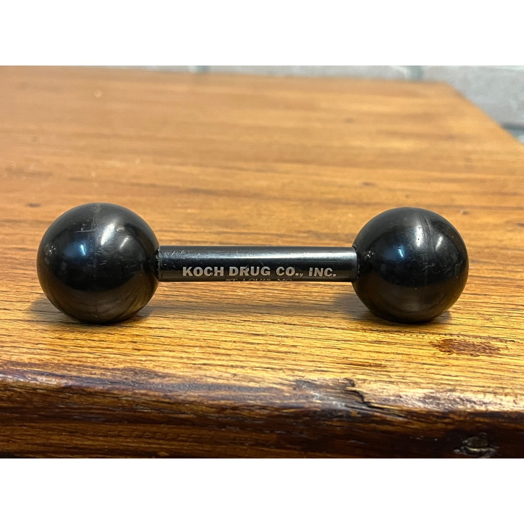 Vintage Koch Drug Co St Louis MO Paper Weight Barbell Pharmacy Advertising