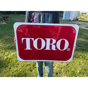 Vintage Toro Lawn Mower Embossed Metal Advertising Store Display Sign