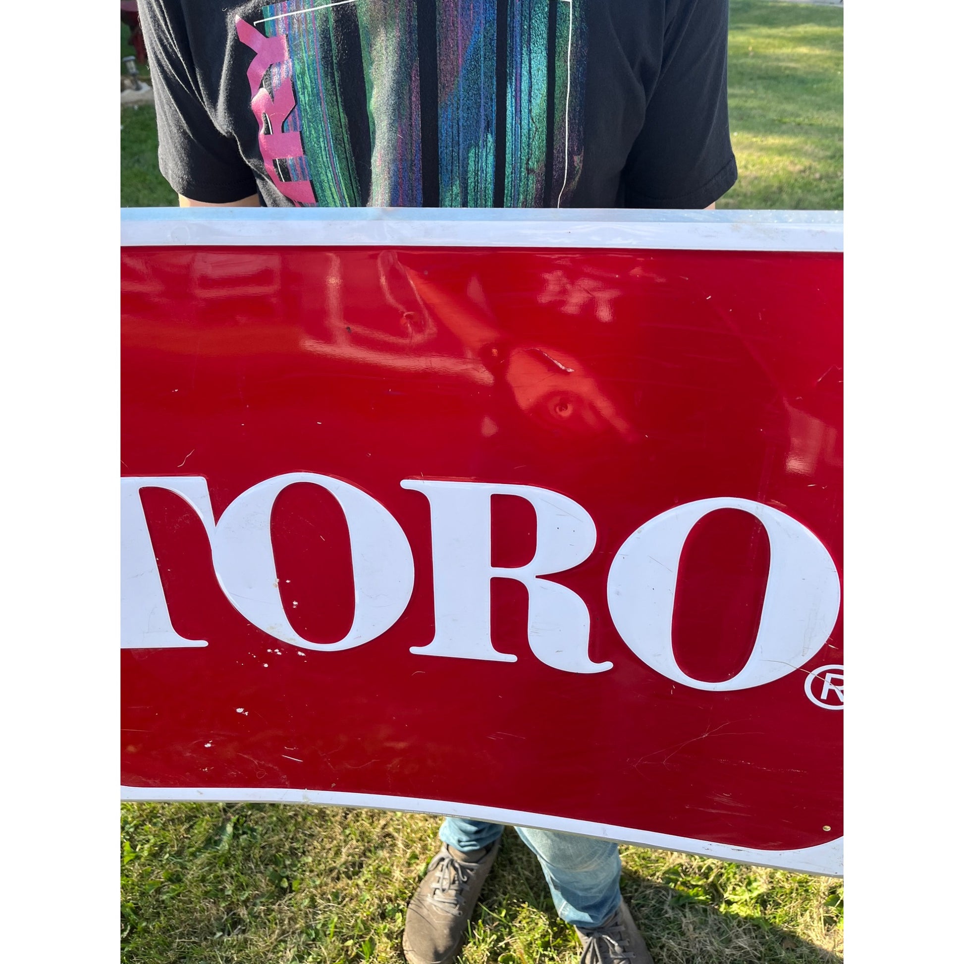 Vintage Toro Lawn Mower Embossed Metal Advertising Store Display Sign