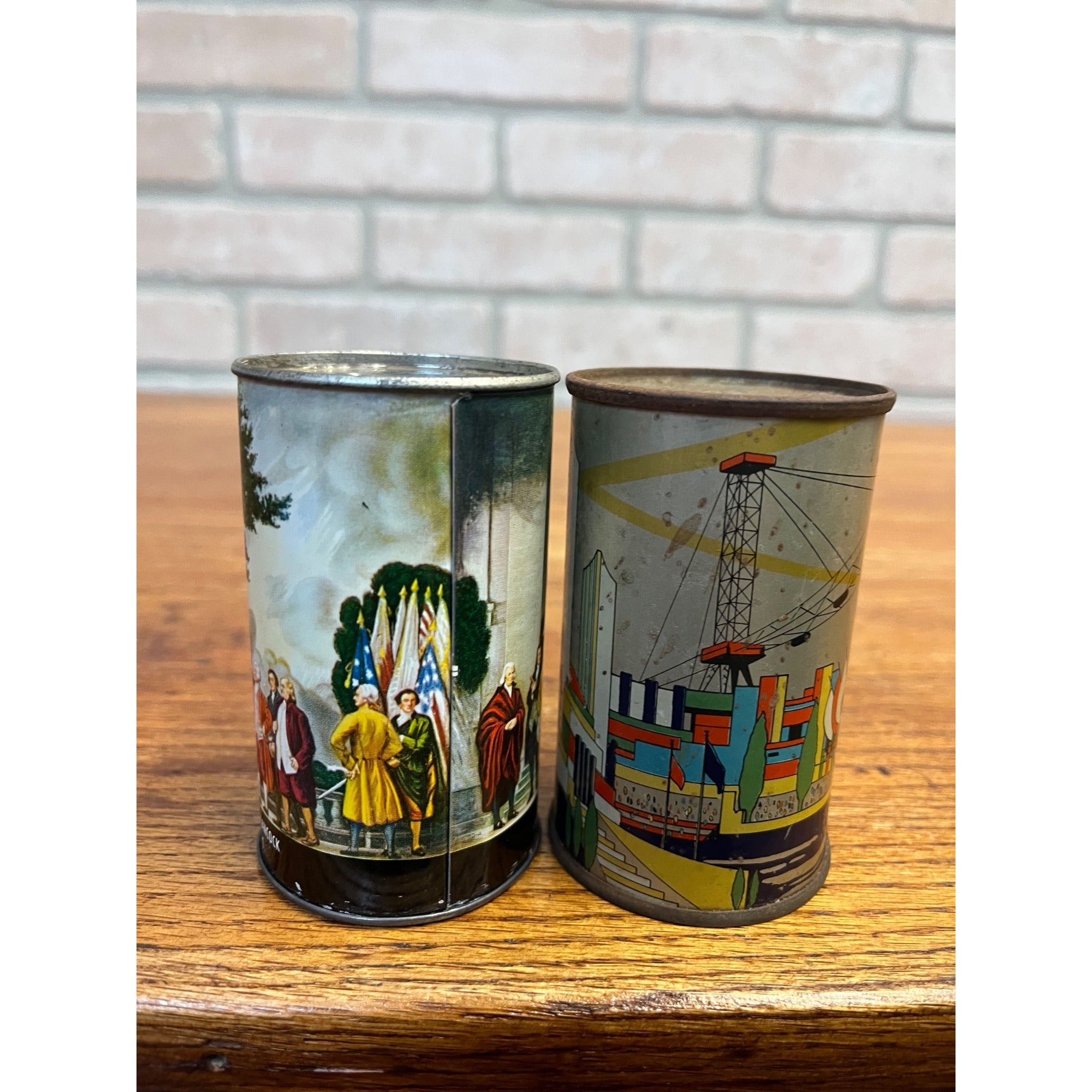 1934 Chicago World’s Fair American Can Co. Mini Banks Cans A Century of Progress