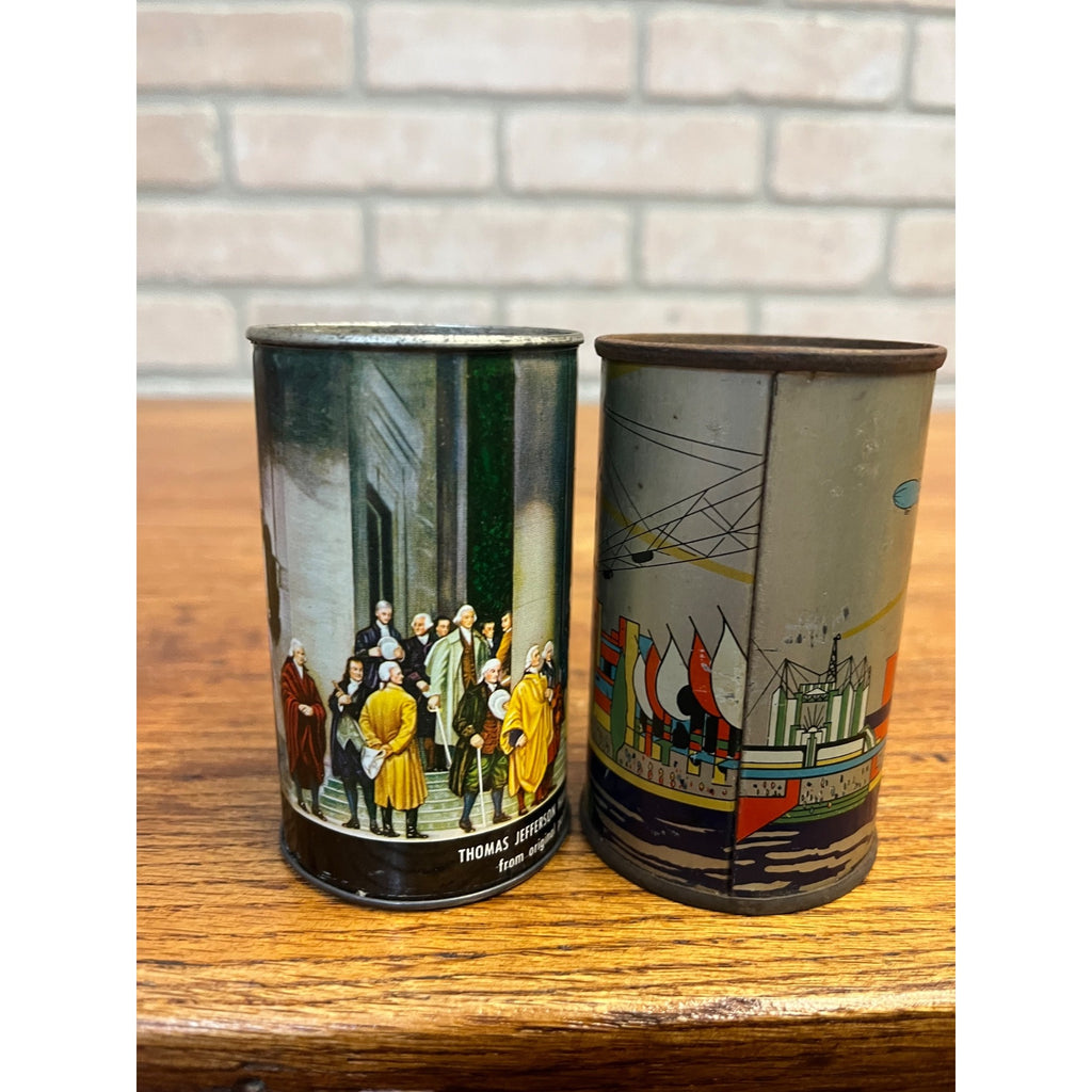 1934 Chicago World’s Fair American Can Co. Mini Banks Cans A Century of Progress