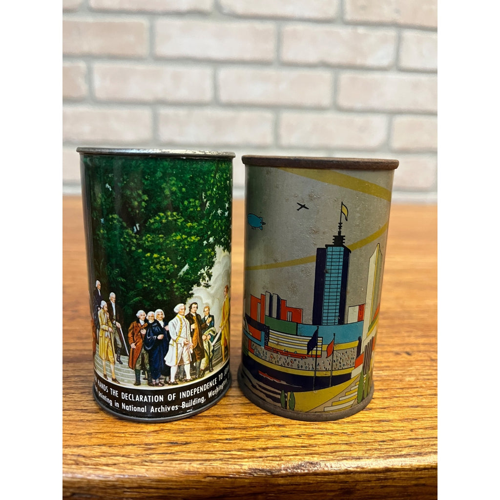 1934 Chicago World’s Fair American Can Co. Mini Banks Cans A Century of Progress