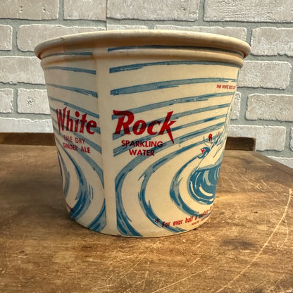 Vintage White Rock Ginger Ale Sparkling Water Waxed Ice Bucket  Soda Pop Advertising