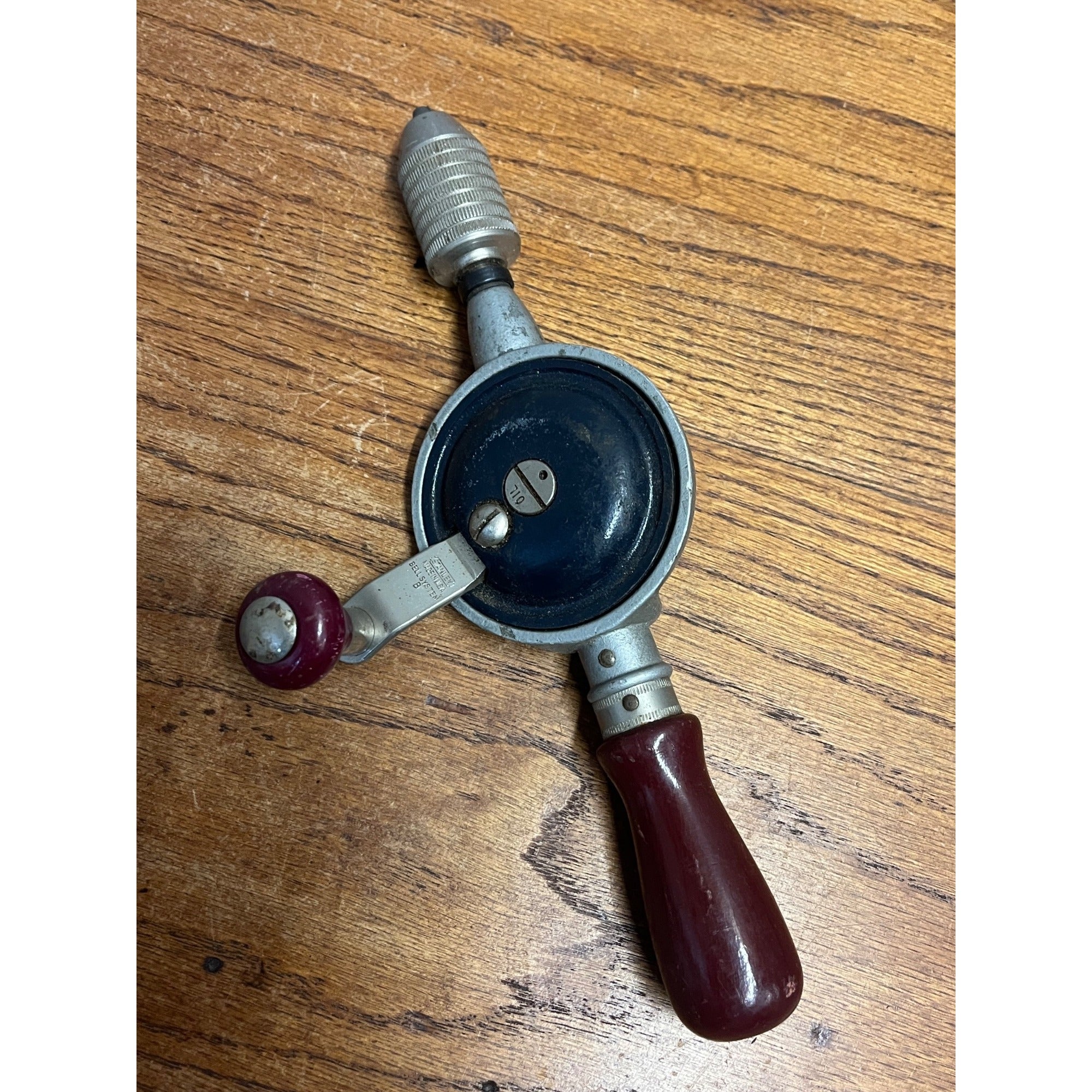 Vintage Stanley Tools Egg Beater Hand Crank Drill Bell System “B” Telephone
