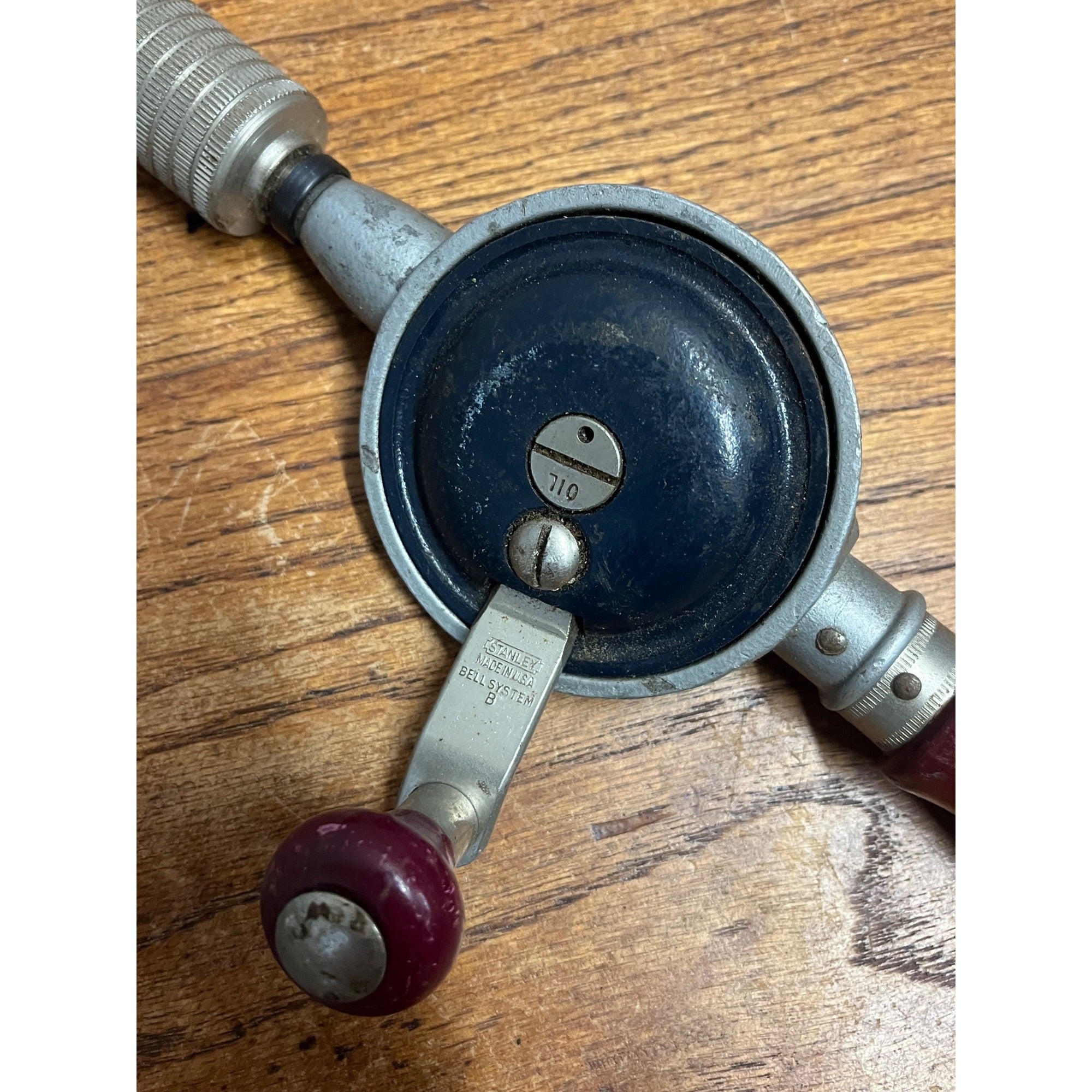 Vintage Stanley Tools Egg Beater Hand Crank Drill Bell System “B” Telephone
