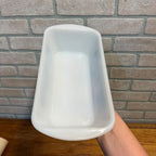 Vintage Glasbake Currier And Ives Baking Dish J-522 Loaf Pan Blue Farm Scene