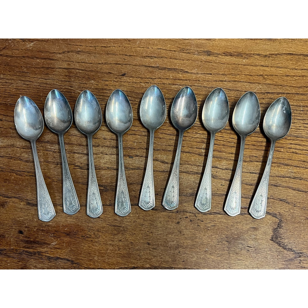 Vintage Beacon Silver Plate Lot Spoons Mission / Arts & Crafts Style Miami Deco