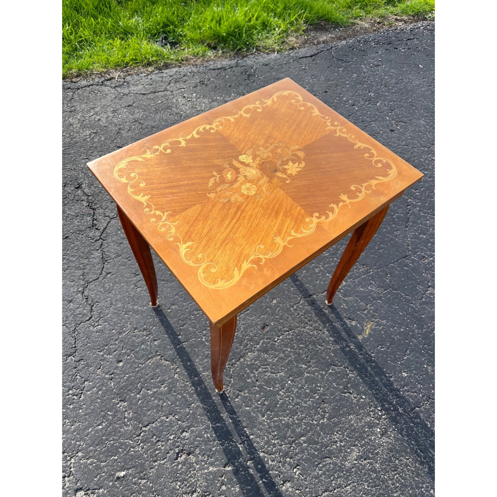 Vintage Sorrento Inlaid Music Box – Miniature Side Table – Made in Italy