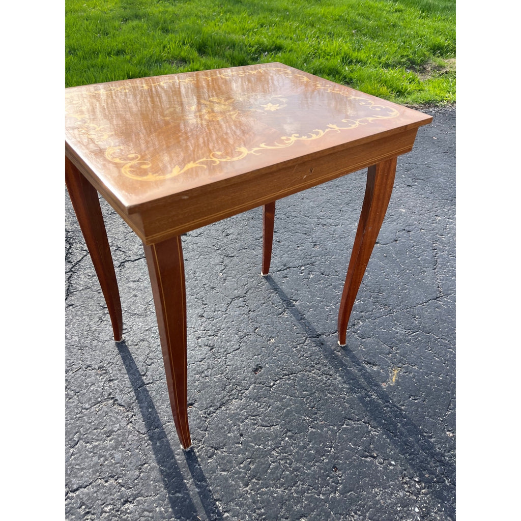 Vintage Sorrento Inlaid Music Box – Miniature Side Table – Made in Italy