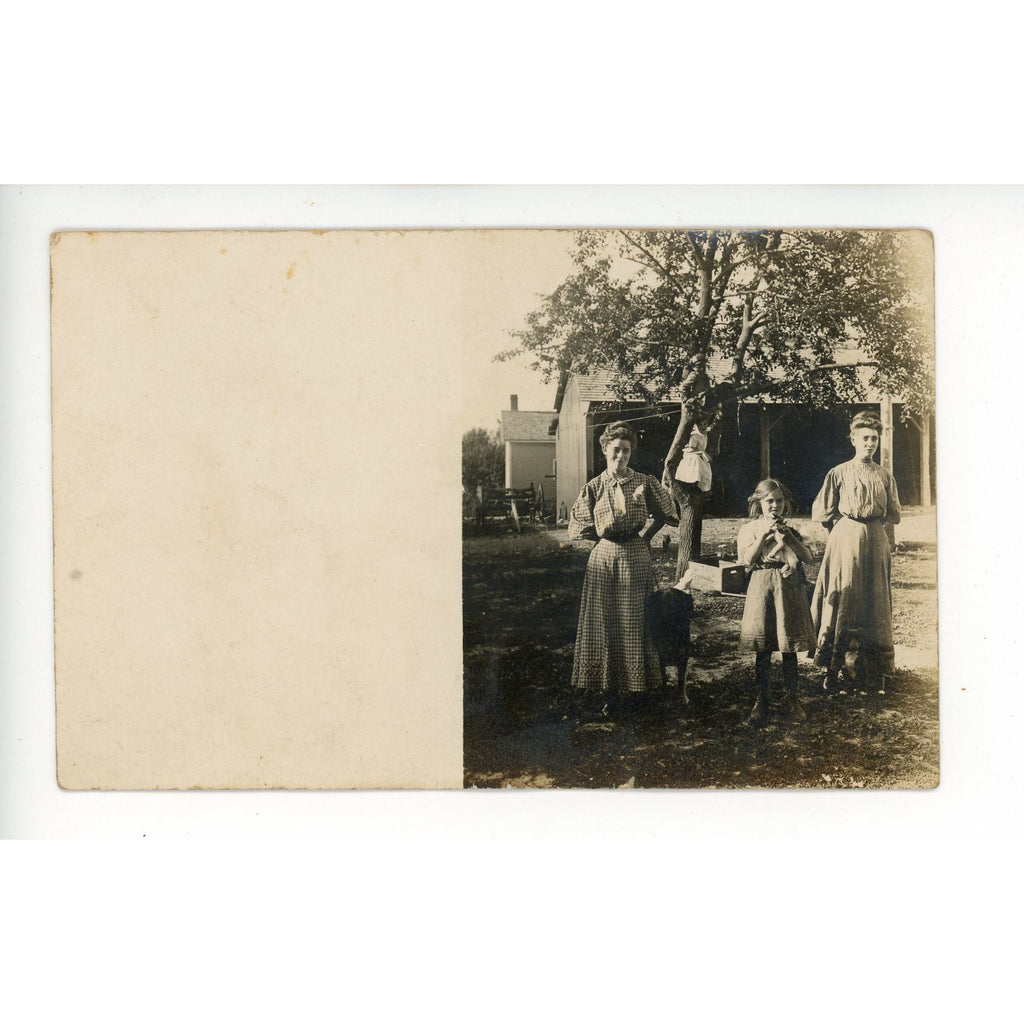 RPPC Postcard 1910s Rural Wisconsin Family Farming West Bend Lithia Beer Crate