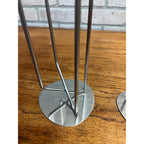 Vintage 1960s MCM Stainless Steel Four Stem Candlesticks MG Danish Candle Holder