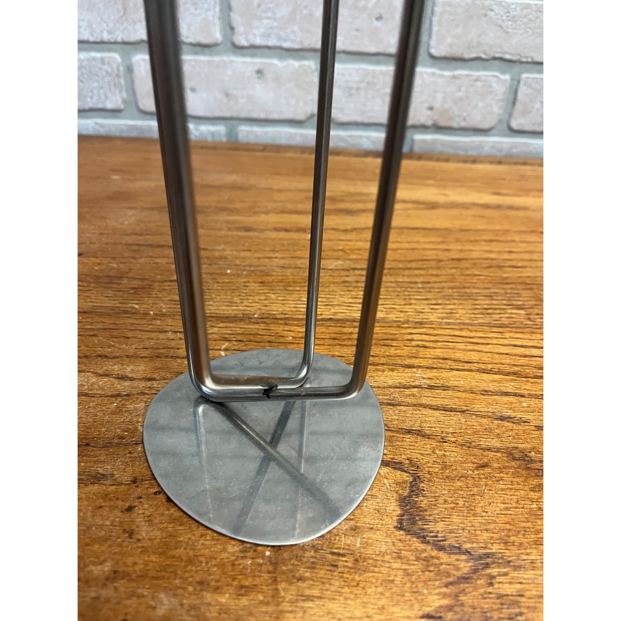 Vintage 1960s MCM Stainless Steel Four Stem Candlesticks MG Danish Candle Holder