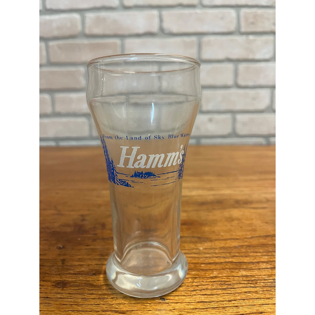 Vintage Hamm’s Beer Pilsner Glass 5-1/2” Tall Barware Land of Sky Blue Waters