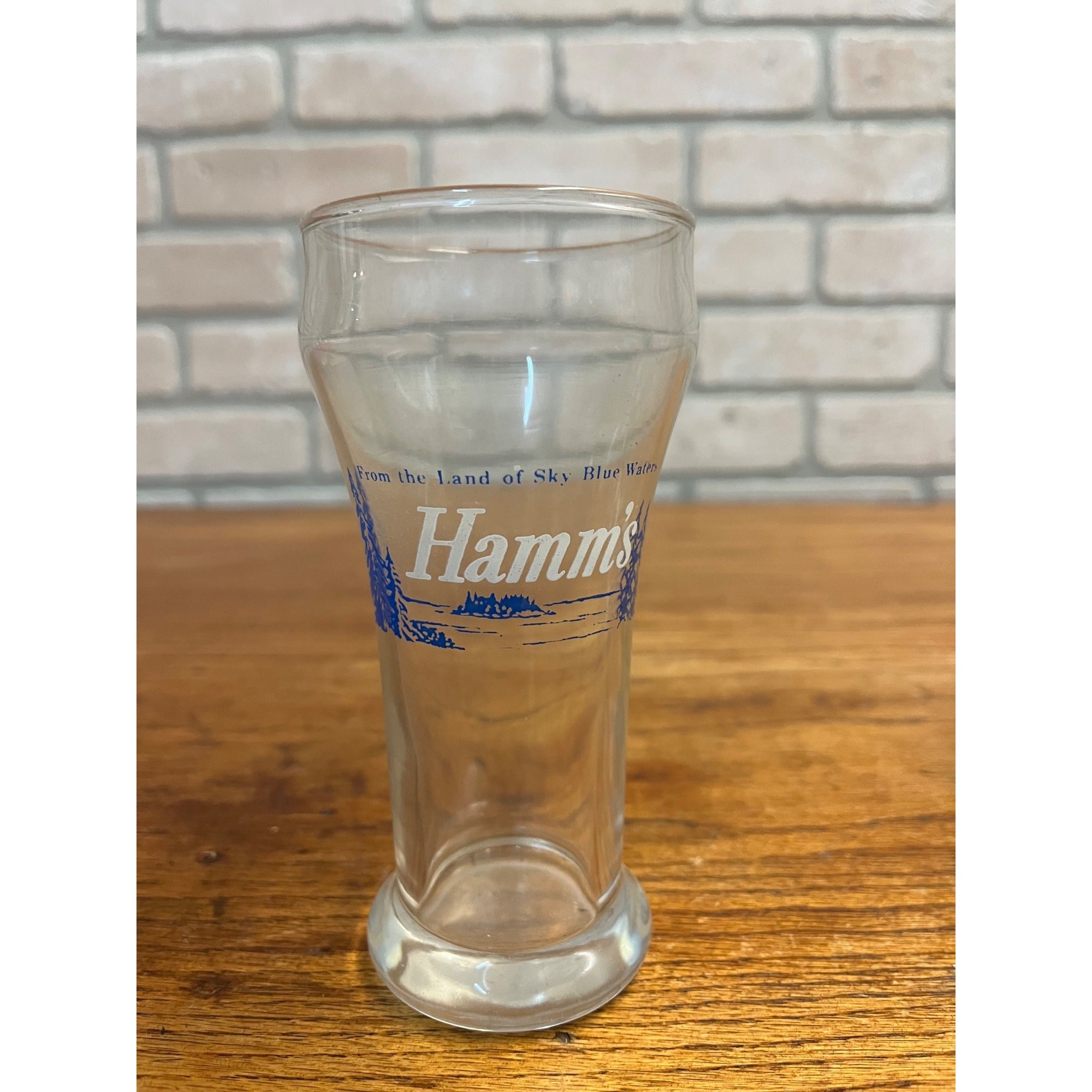 Vintage Hamm’s Beer Pilsner Glass 5-1/2” Tall Barware Land of Sky Blue Waters