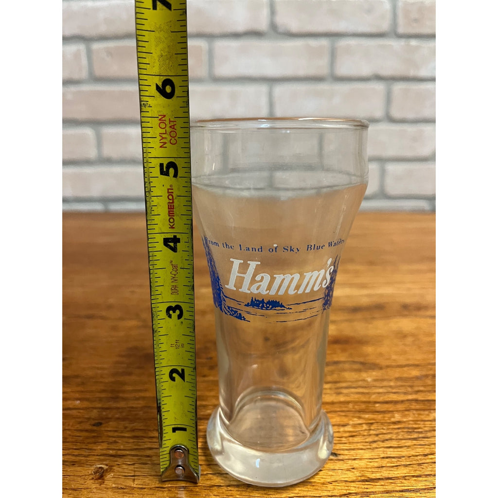 Vintage Hamm’s Beer Pilsner Glass 5-1/2” Tall Barware Land of Sky Blue Waters