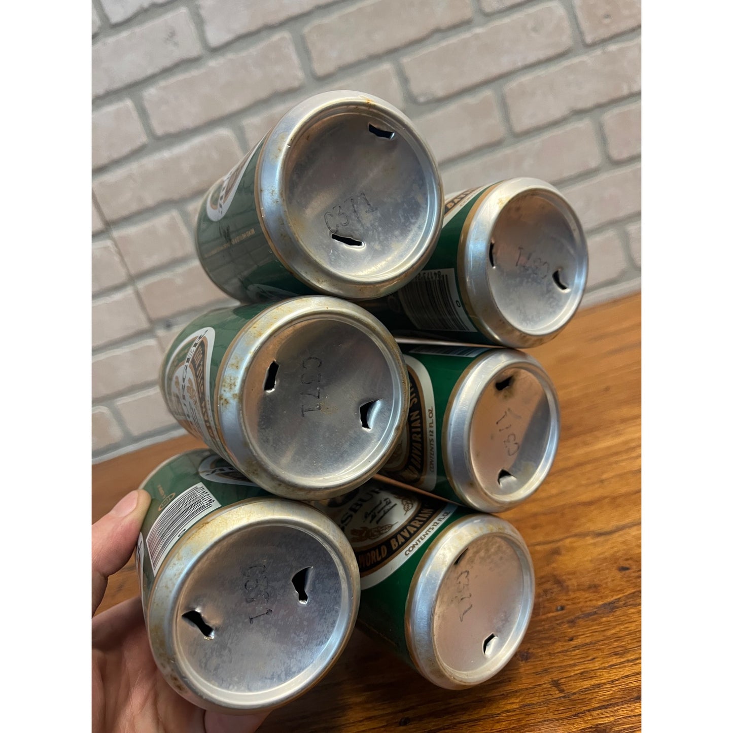Vintage Augsburger Bavarian Beer Cans 6-Pack Empty Monroe Wisconsin Huber Brewing Co.