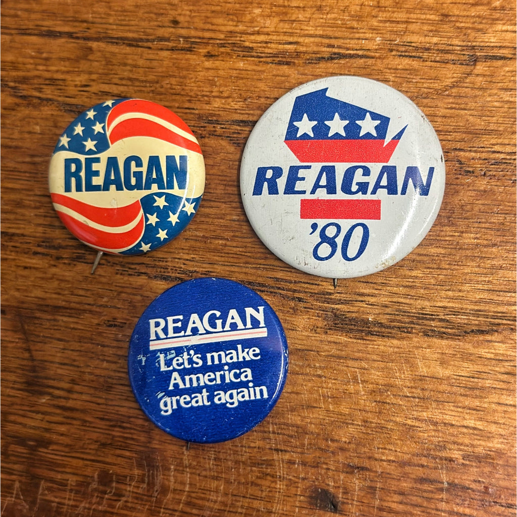 Vintage President Ronald Reagan Politcial Campaign Pin Buttons Pinbacks Lot