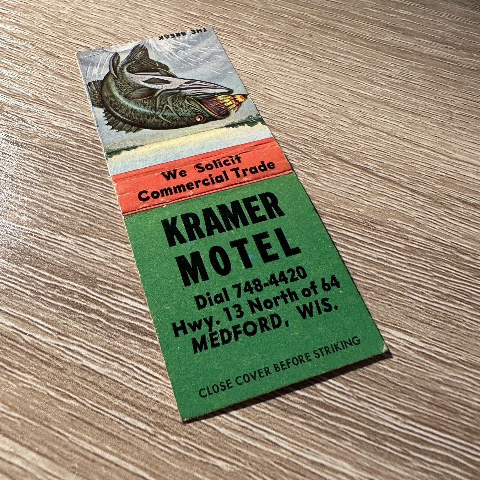 Vintage Kramer Motel Medford Wisconsin Advertising Matchbook
