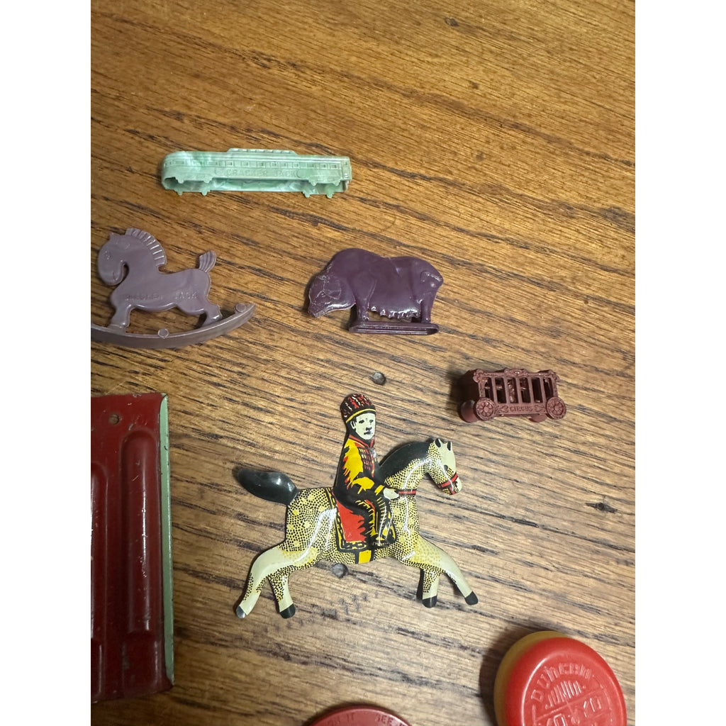 Vintage Cracker Jack Premium Prizes 1940s-1970s Tin Plastic Whistles Tops Vari Vue