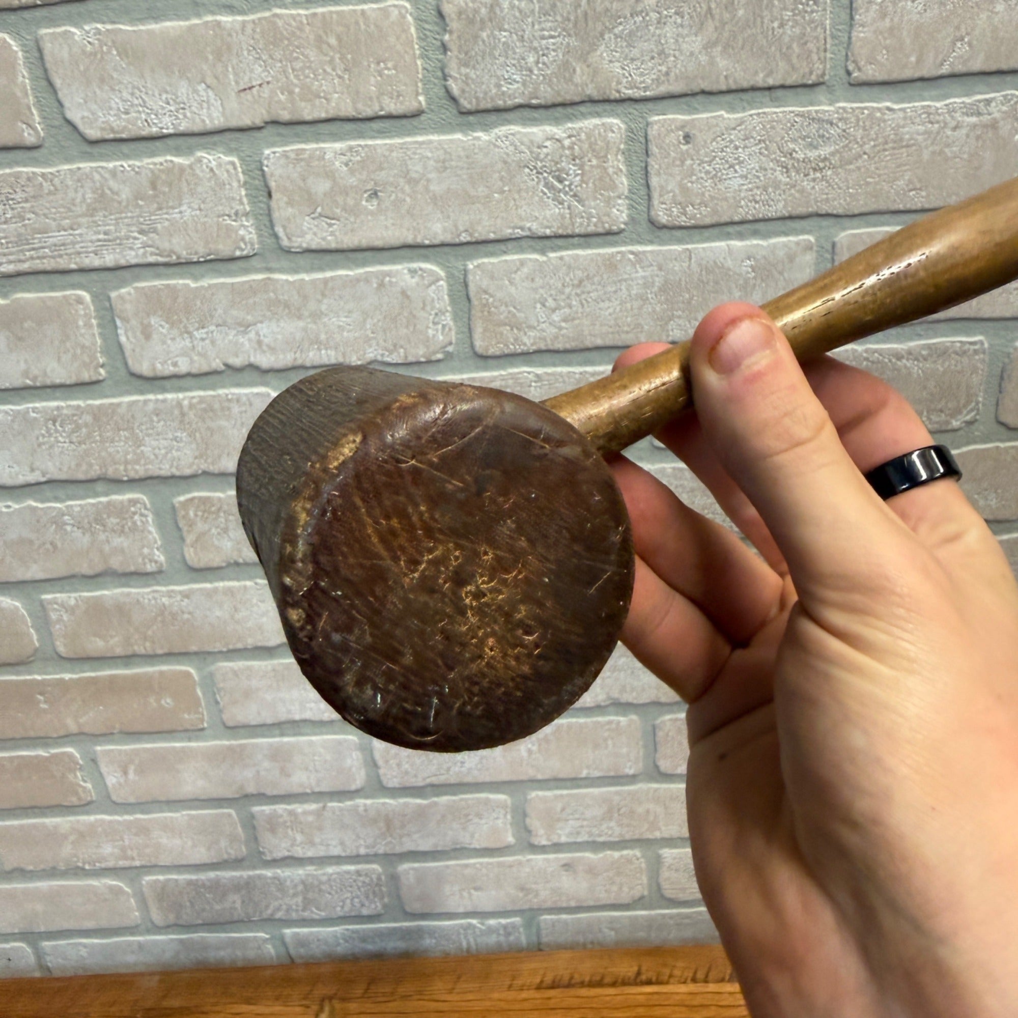 Vintage All-Wood Mallet Hand Tool or Meat Tenderizer Primitive Kitchen Decor