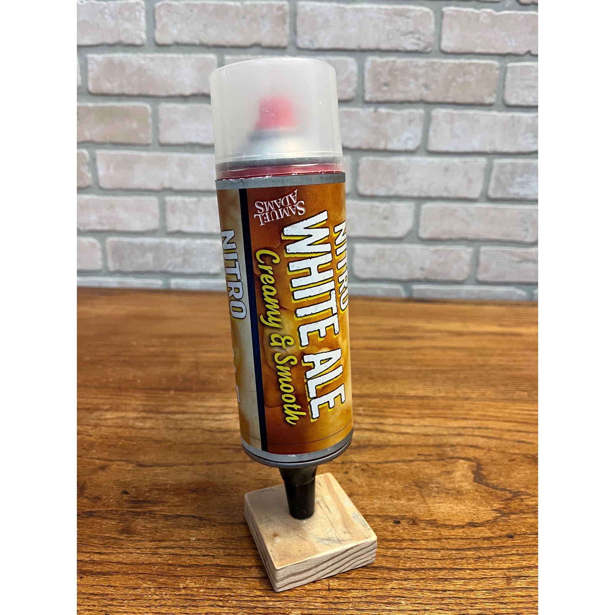 Vintage Samuel Adams Nitro Boost Beer White Ale Advertising Tap Handle Knob Tapper