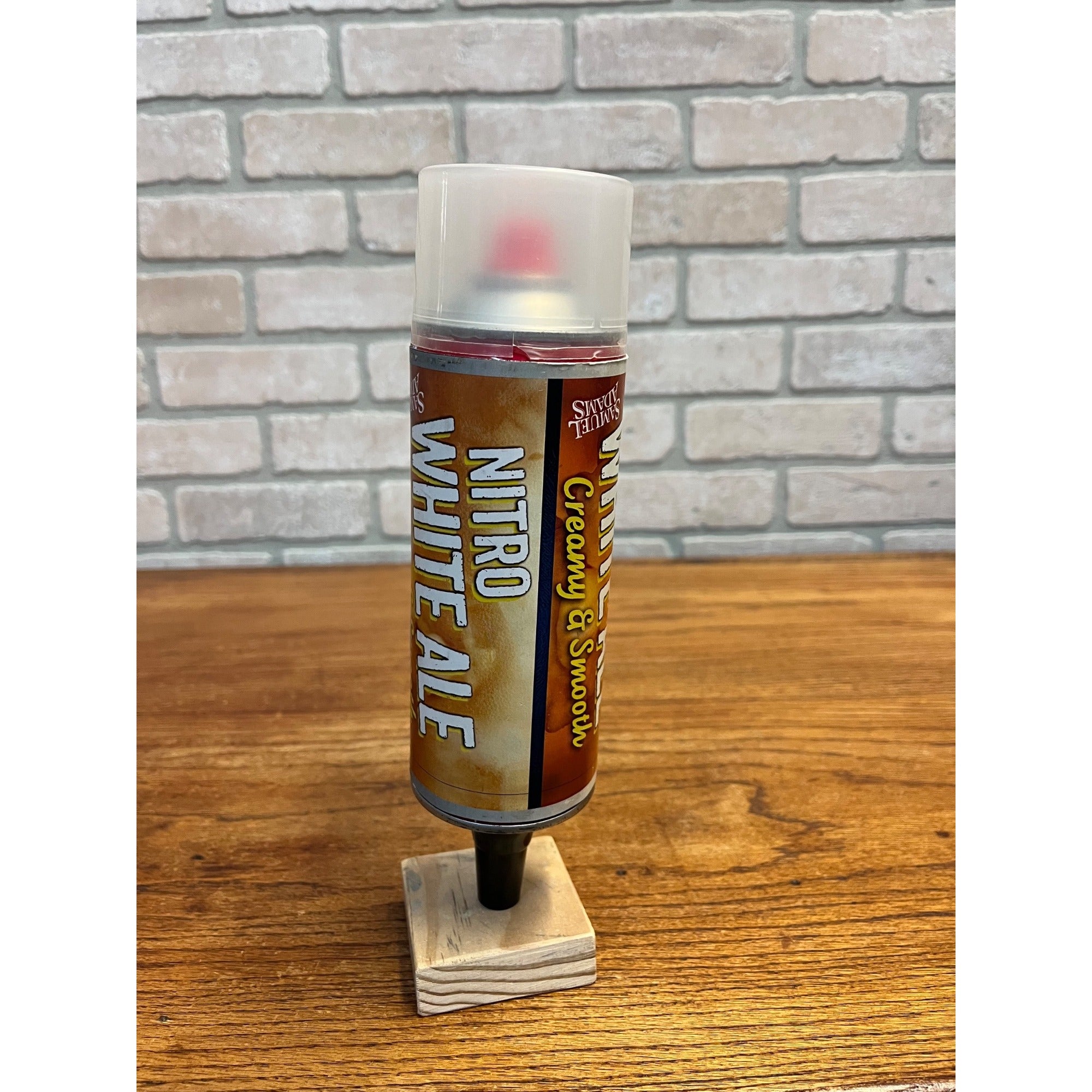 Vintage Samuel Adams Nitro Boost Beer White Ale Advertising Tap Handle Knob Tapper