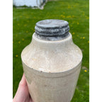 Antique c1890s Macomb Pottery Stoneware Fruit Canning Jar w/ Zinc Lid Kitchen Farmhouse
