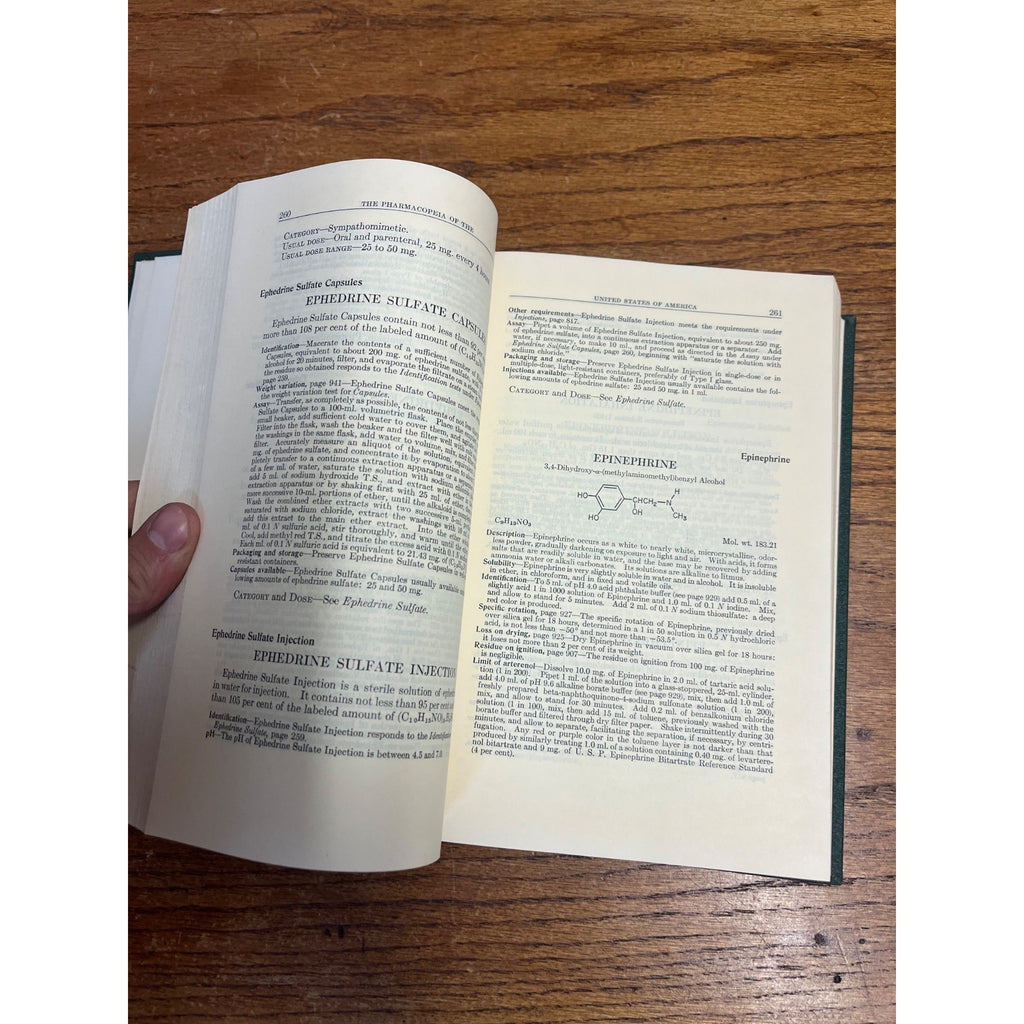 Vintage Pharmacopedia United States 16th Revision Pharmacy Hardcover Book 1960