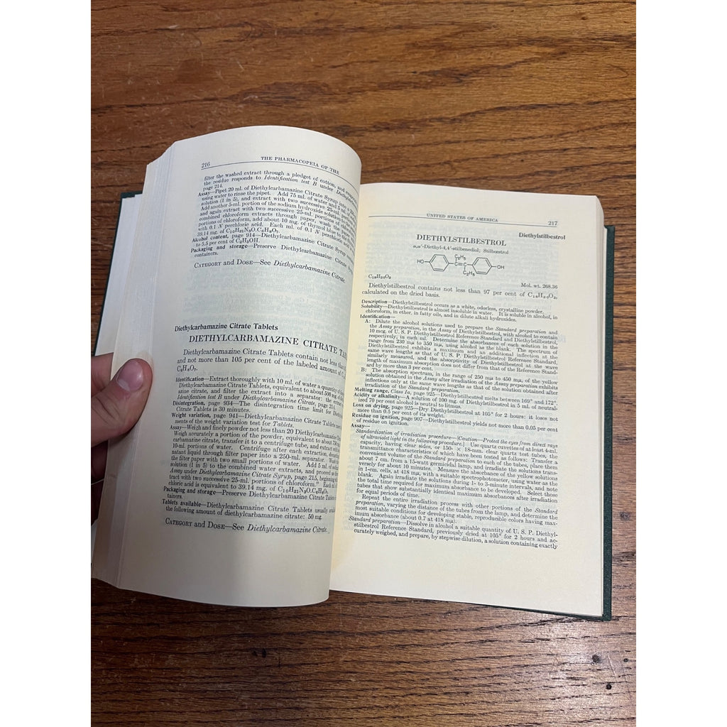 Vintage Pharmacopedia United States 16th Revision Pharmacy Hardcover Book 1960