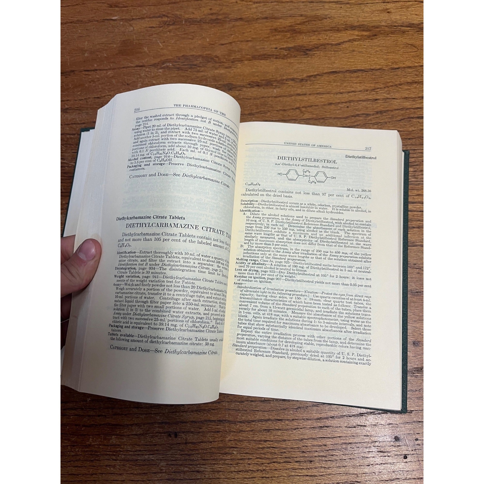 Vintage Pharmacopedia United States 16th Revision Pharmacy Hardcover Book 1960