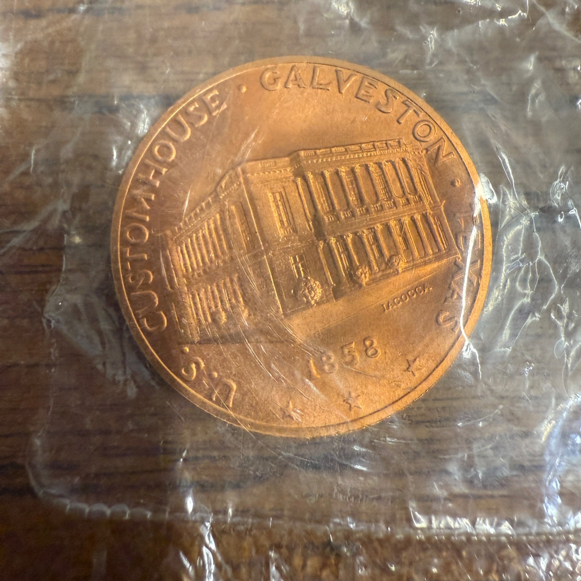 US CUSTOMS HOUSE GALVESTON TEXAS BRONZE MEDALLION COIN U.S. CUSTOMS SERVICE