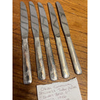 Vintage Oneida Community Stainless Tudor Plate "Queen Bess" Pattern Set of Five (5) Butter Knives