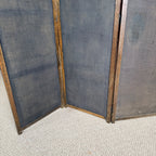 Edwardian Oak Upholstered 3 Paneled Room Divide Divider Decor Arts Crafts