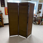 Edwardian Oak Upholstered 3 Paneled Room Divide Divider Decor Arts Crafts