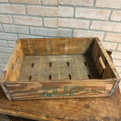 Vintage 1977 Wood Crate 7UP Dot 24-pack Case Carrier Watertown Wisconsin Box