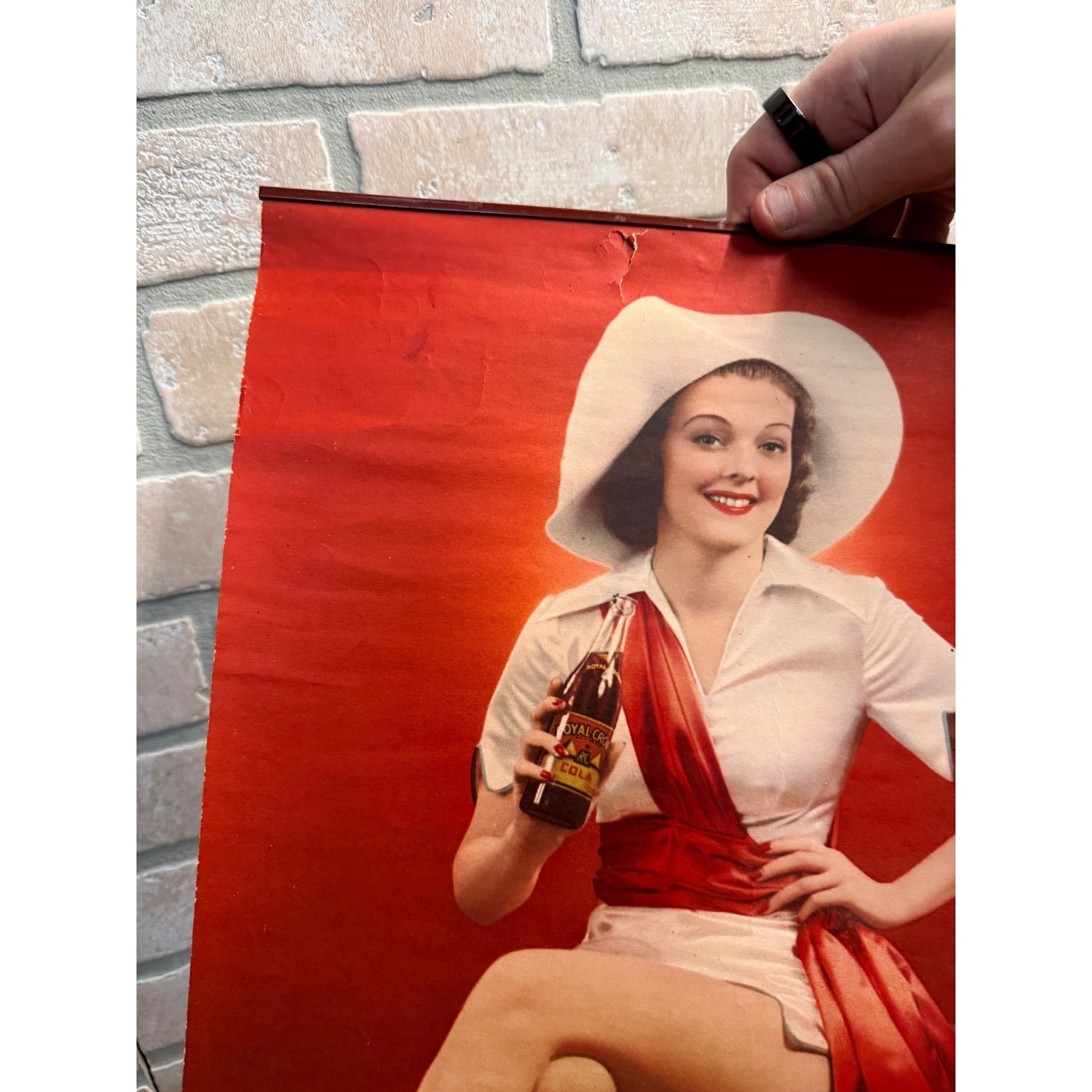 Vintage 1940 Royal Crown RC Cola Calendar Advertising Sign Nehi