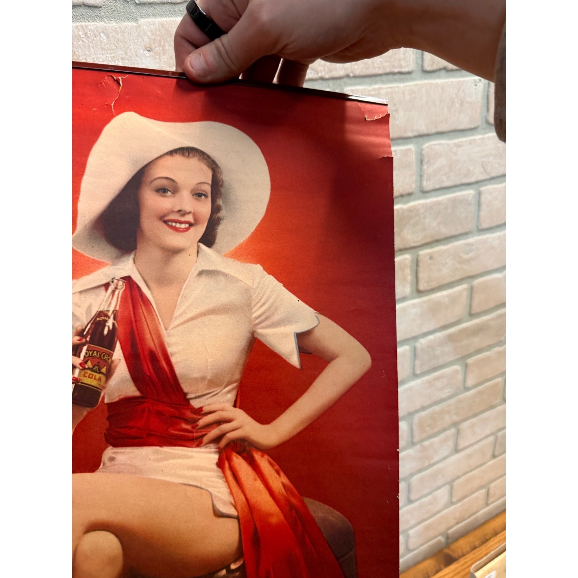 Vintage 1940 Royal Crown RC Cola Calendar Advertising Sign Nehi