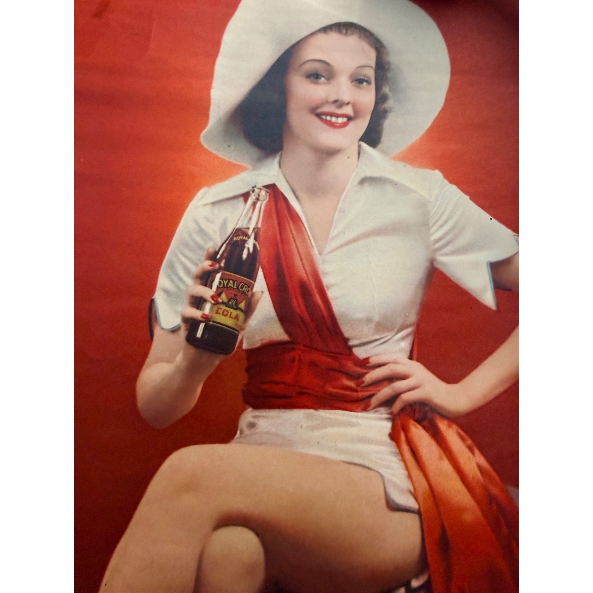 Vintage 1940 Royal Crown RC Cola Calendar Advertising Sign Nehi